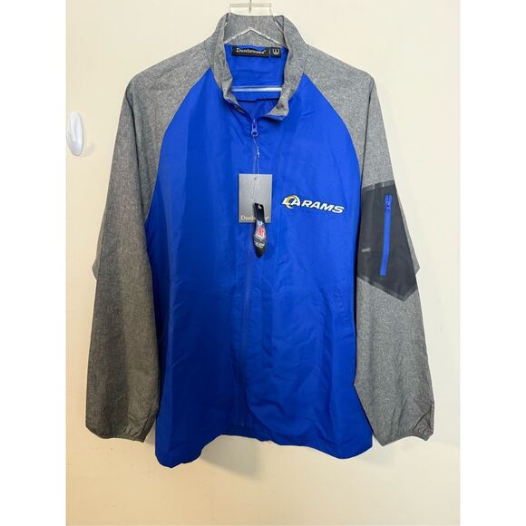 Los Angeles Rams Dunbrooke Hurricane Raglan Full-Zip Windbreaker Jacket - Royal - Picture 1 of 5